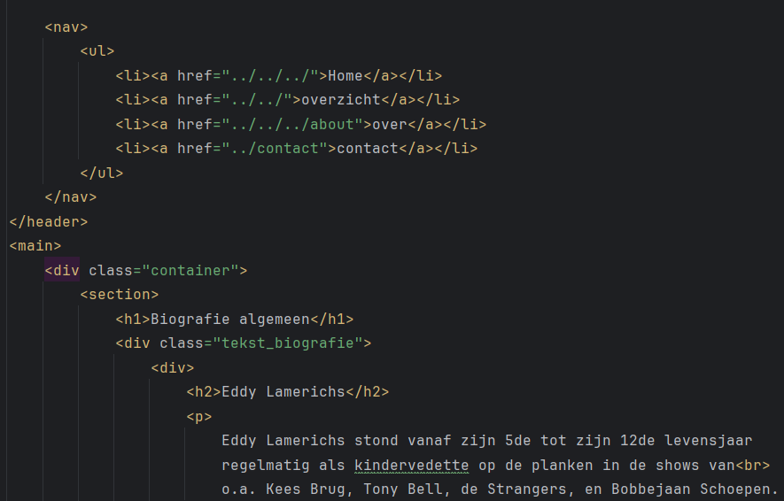 code van biografie-pagina