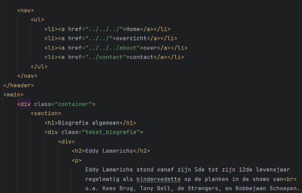 code van biografie-pagina